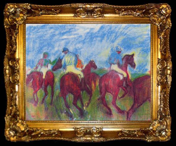 framed  Edgar Degas Before the Race_k, ta009-2